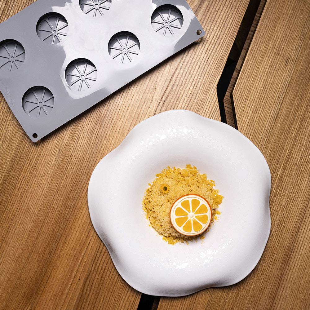 Forma silicon jumatate de portocala Gourmand, 8 cavitati, Ø 60 x H 22 mm GG071S Pavoni