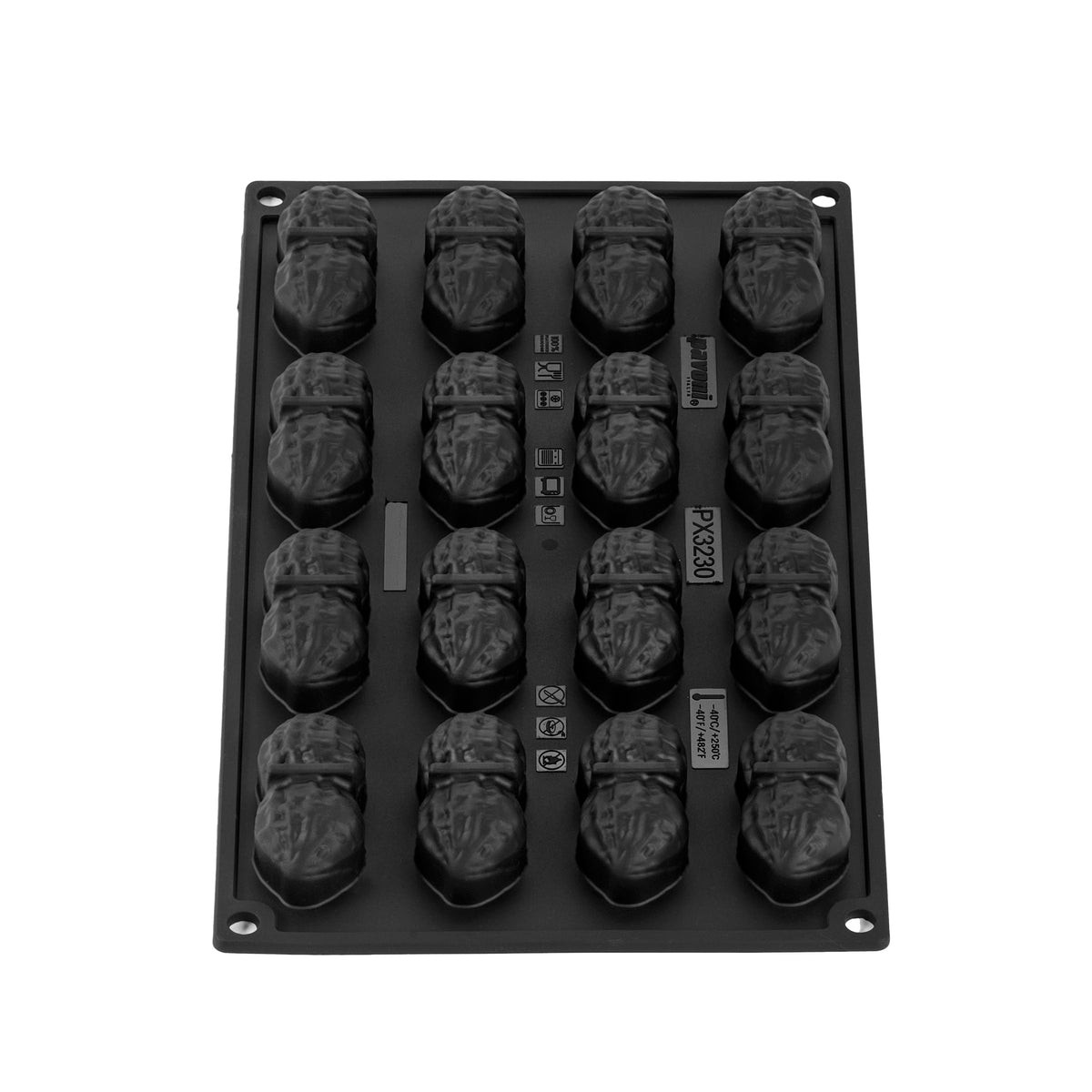 Forma silicon mini-portii arahida Fiorani, 16 cavitati, 55 x 26 x H 23 mm PX3230 Pavoni