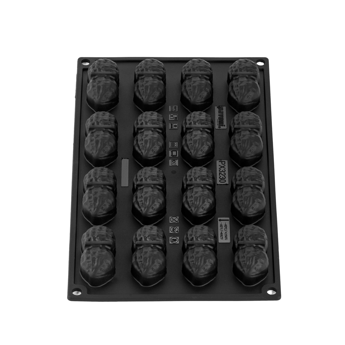 Forma silicon mini-portii arahida Fiorani, 16 cavitati, 55 x 26 x H 23 mm PX3230 Pavoni