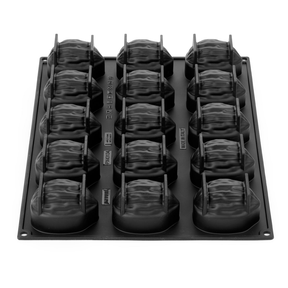 Forma silicon monoportii coaja de nuca, 15 cavitati, 78 x 57 x H 51 mm PX43134 Pavoni