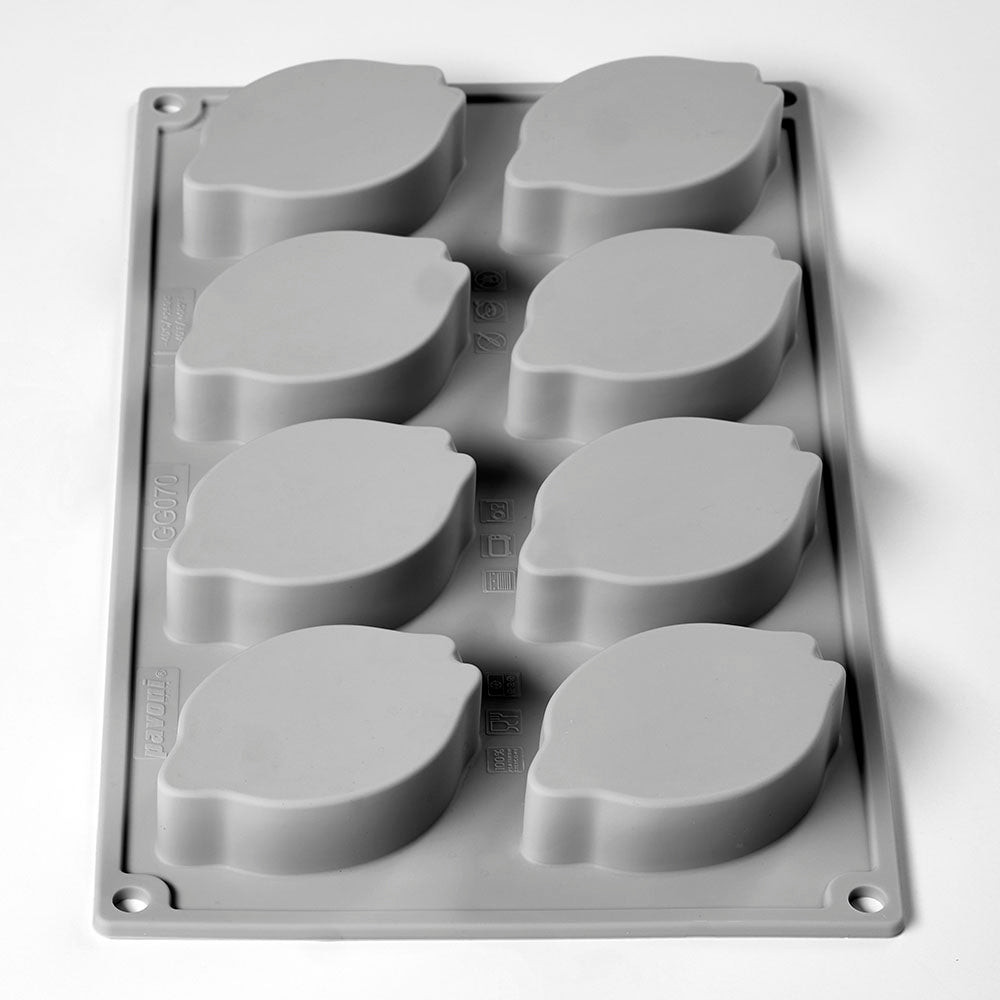Forma silicon jumatate de lamaie Gourmand, 8 cavitati, 77 x 52 x H 22 mm GG070S Pavoni