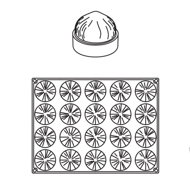 Forma silicon aluna 3D Pavoflex, 20 cavitati, Ø 60 x H 35 mm PX4358S Pavoni