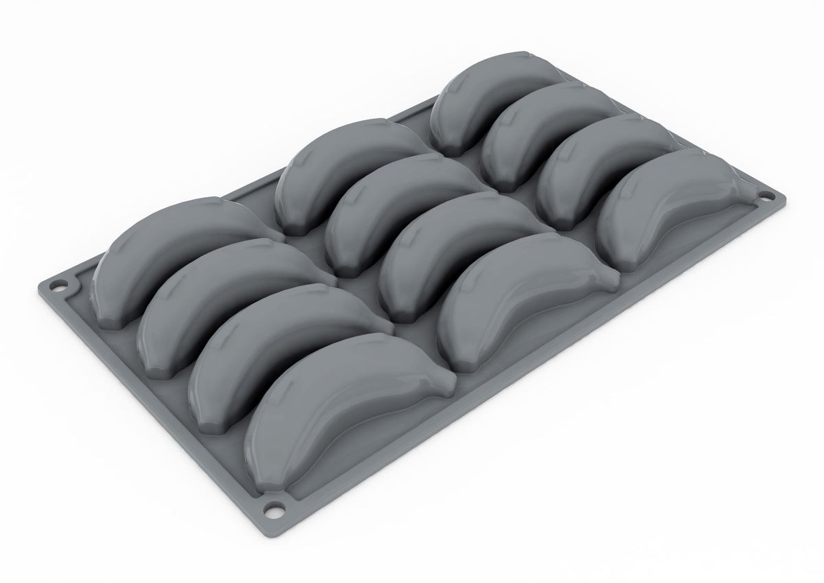 Forma silicon Baby Banana, 12 cavitati, 90 x 40.5 x H 25 mm GG035 Pavoni