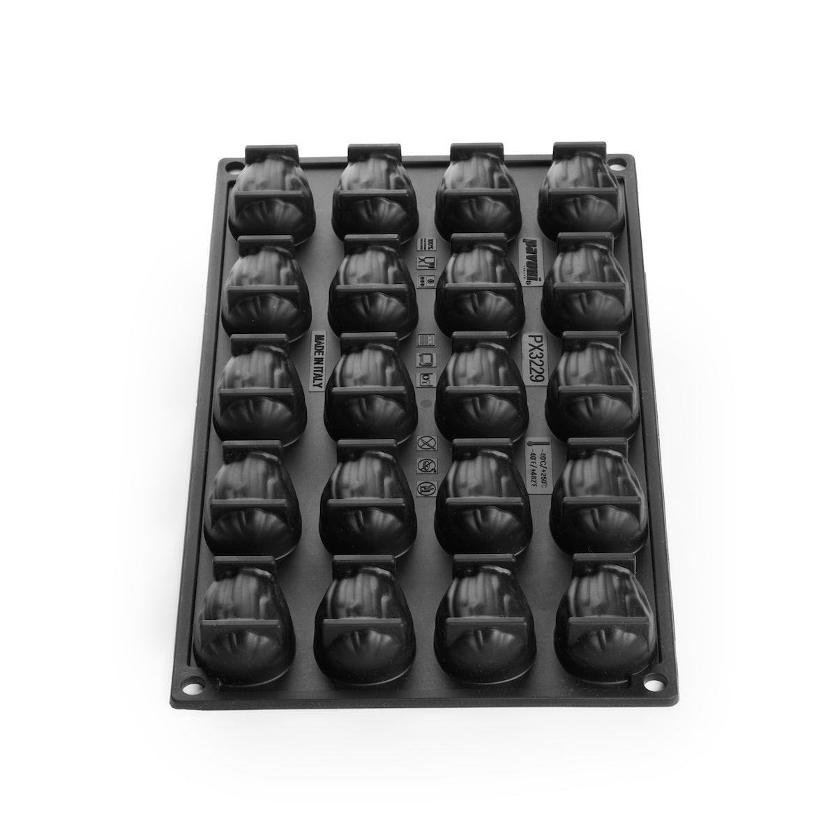Forma silicon mini-portii migdala, 20 cavitati, 46 x 32 x H 23 mm PX3229S Pavoni