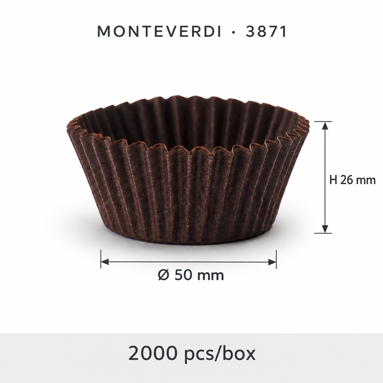 Chese din hartie rotunde maro 50x26mm 2000buc/cut 3871 Monteverdi