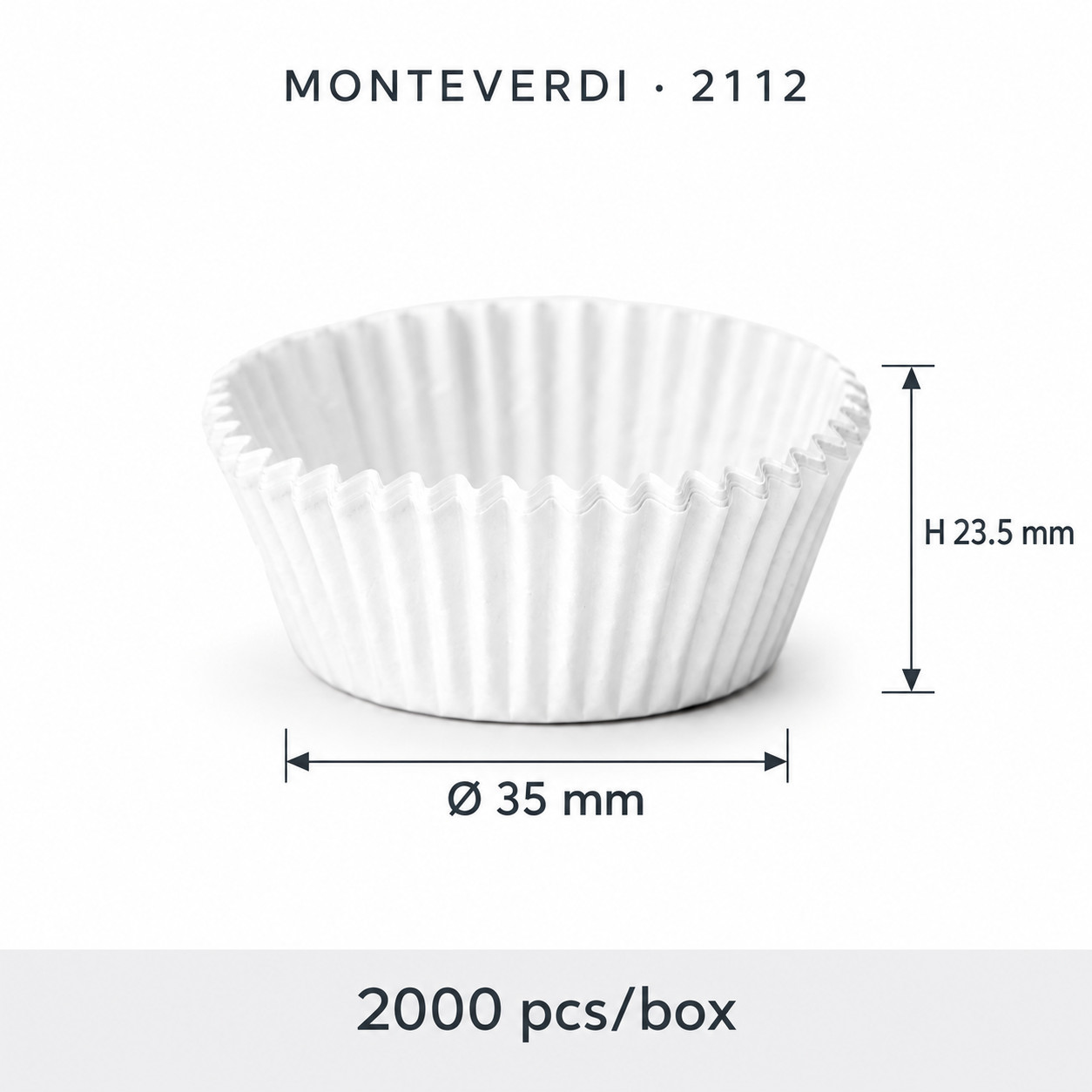Forme hartie briosa albe, 35x23,5mm, 2000 buc/cut, cod 2112 Monteverdi