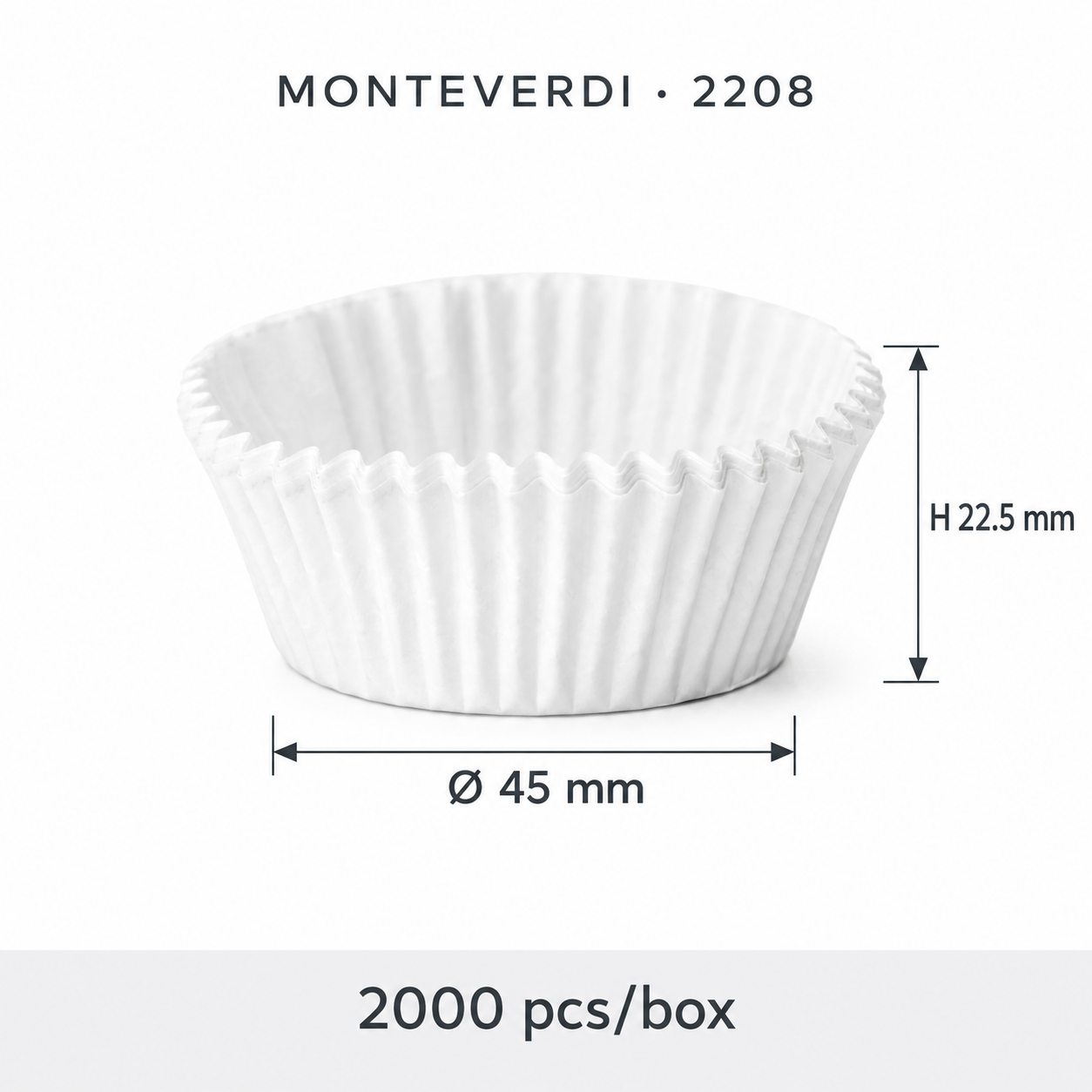 Forme hartie briosa albe, 45x22mm, 2000 buc/cut, cod 2208 Monteverdi