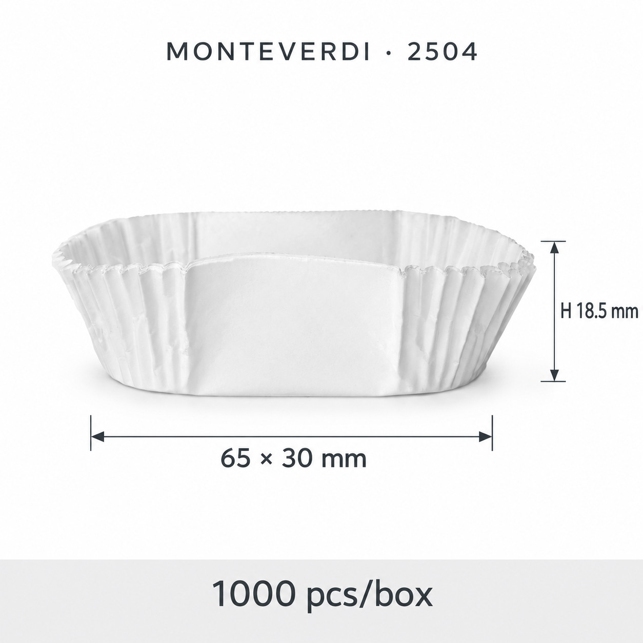 Chese din hartie ovale albe 30x65x18,5mm 1000buc/cut 2504 Monteverdi