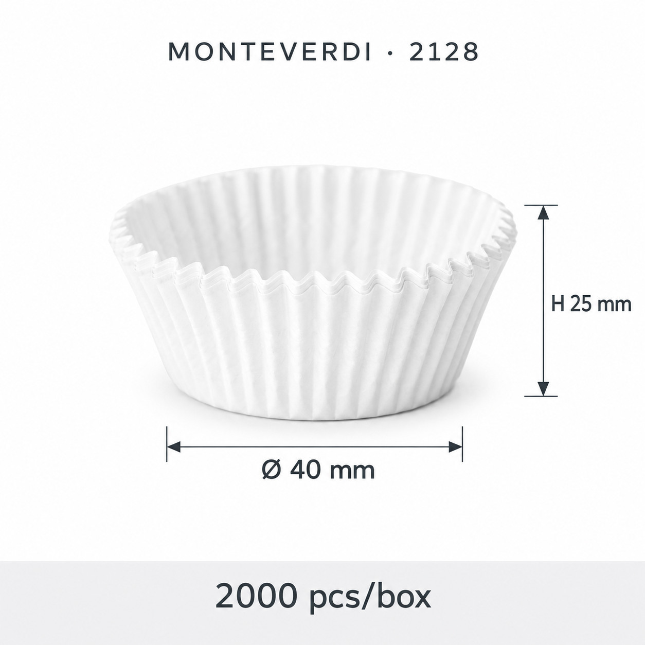 Forme hartie briosa albe, 40x25mm, 2000 buc/cut, cod 2128 Monteverdi