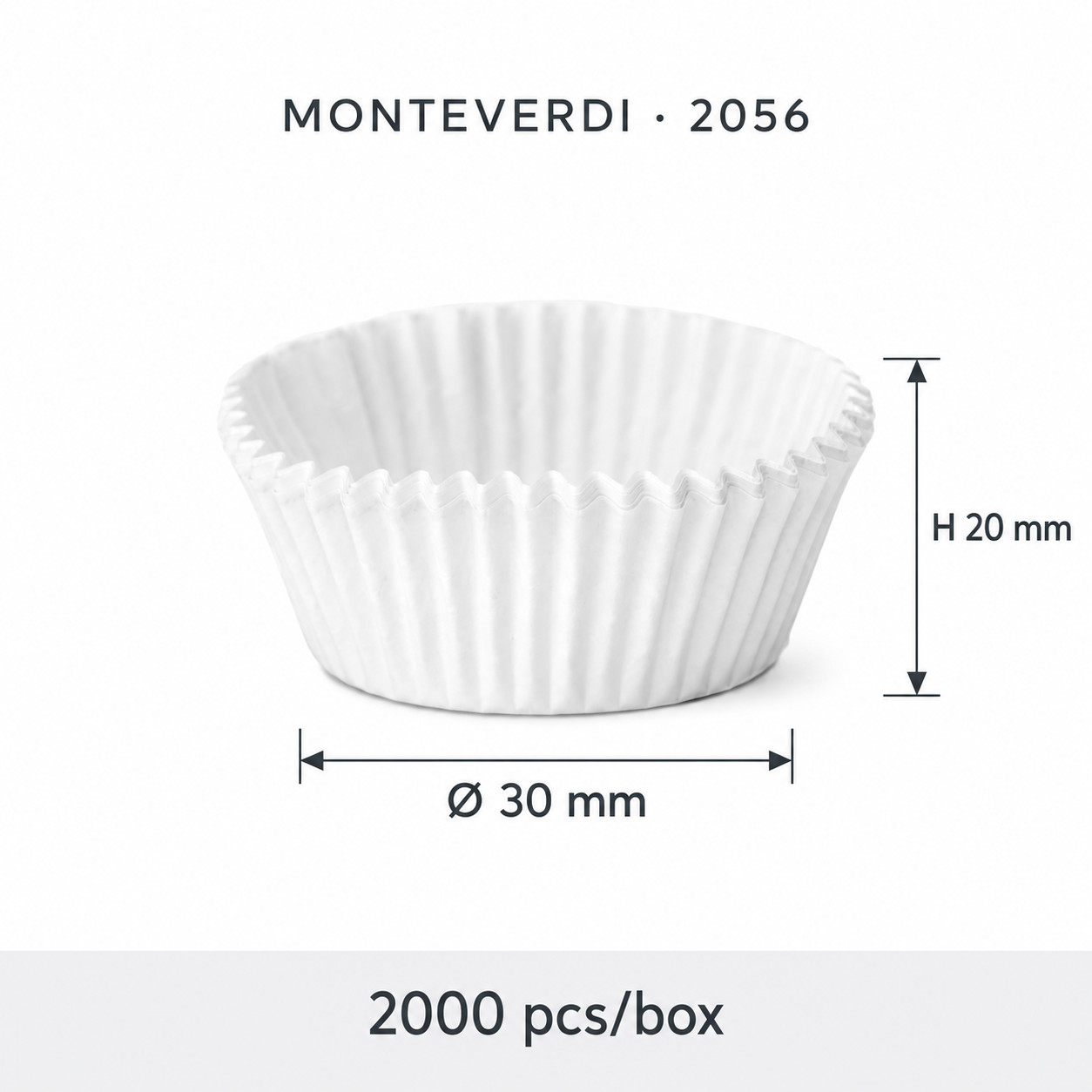 Forme hartie briosa albe, 30x20mm, 2000 buc/cut, cod 2056 Monteverdi