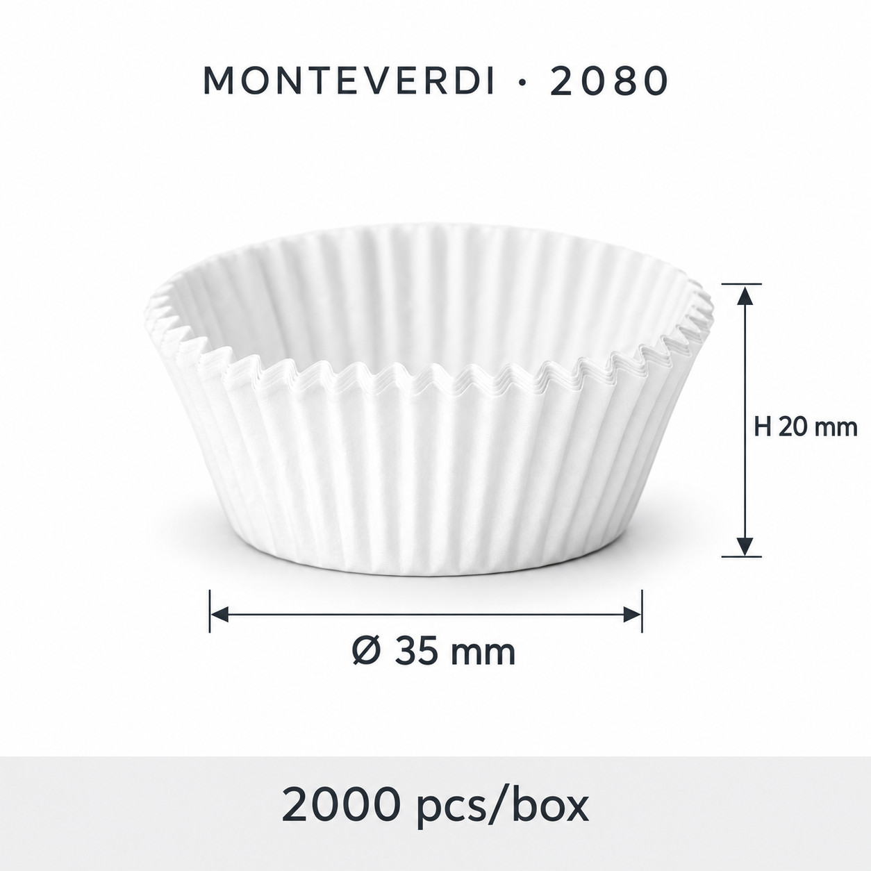 Chese din hartie rotunde albe 35x20mm 2000buc/cut 2080 Monteverdi