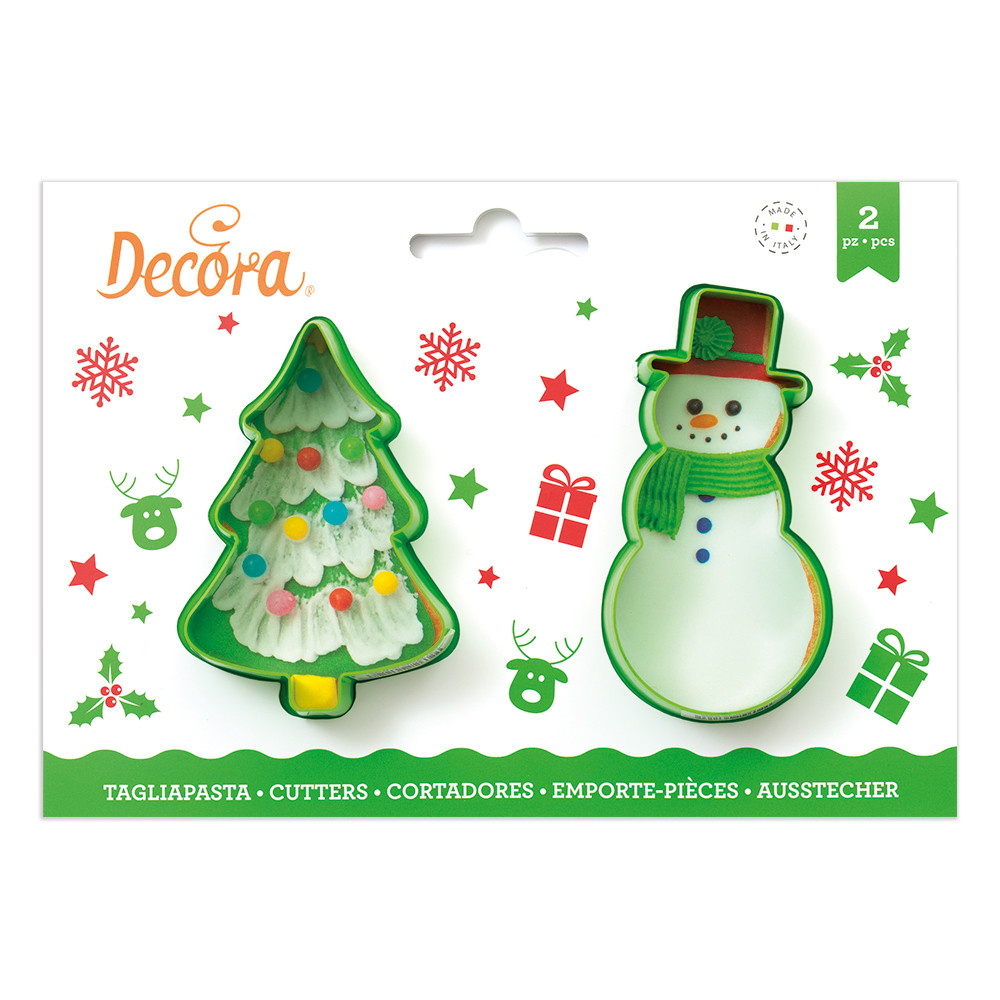 Decupatoare din plastic CHRISTMAS TREE AND SNOWMAN 0255069 DER